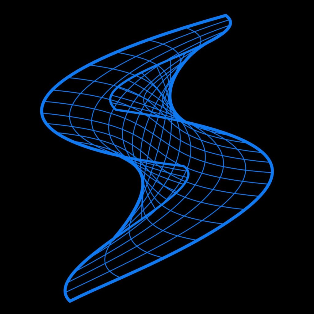 Soliton Global Solutions logo. A "monkey saddle" algebraic surface seen from an angle to appear like a letter "S."